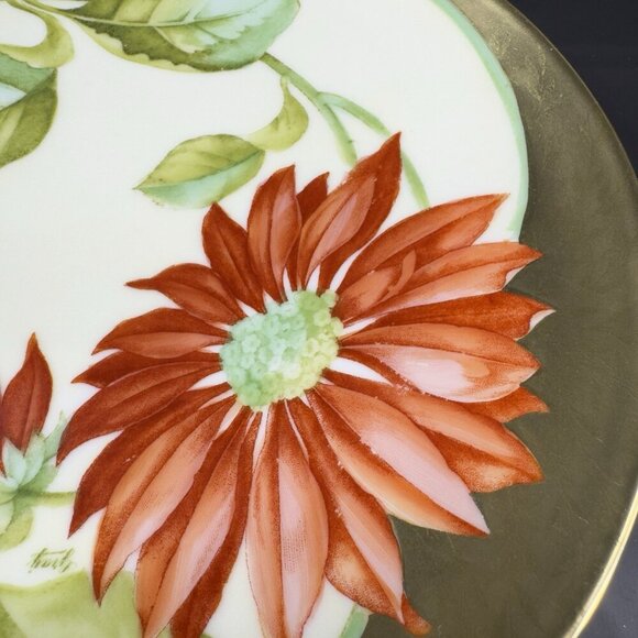 Antique Bavaria Hand Painted Red Flower Plate Dish Made In Germany Porcelain VTG - Picture 9 of 13